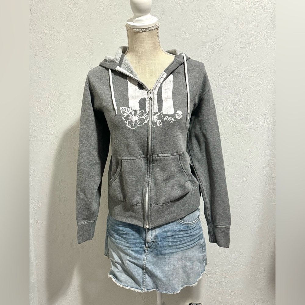 Roxy Gray Women's Hoodie Jacket Size Medium